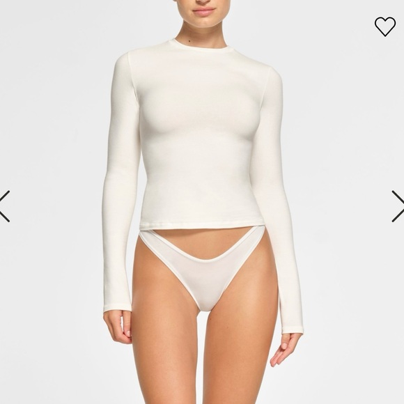 Skims Cotton Jersey Long Sleeve T-Shirt - Picture 2 of 2